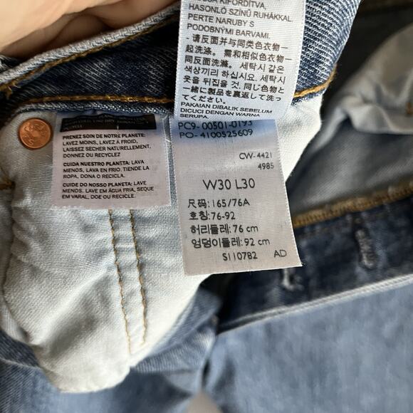 Levis 501 Jeans Mens 30x30 Blue Denim Pants Faded Washout Classic Buttonfly - Picture 8 of 10